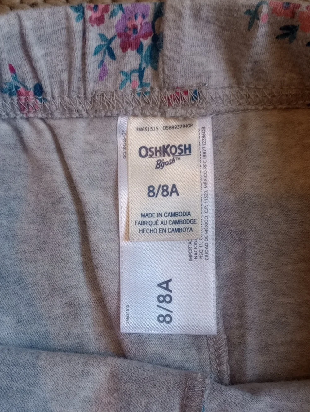 Oshkosh B'gosh Gray Floral Print Leggings